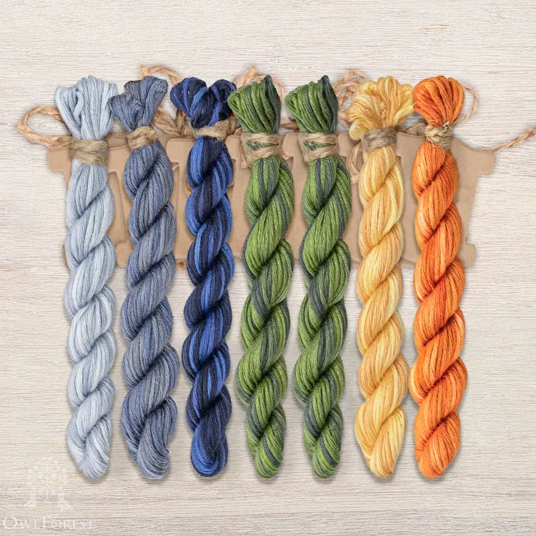 Набор ниток OwlForest для схемы «Бант Тыквенный» (ПНК)