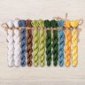 Set of OwlForest Hand-Dyed Threads for the “Geese and Sunflowers” Chart (DMC)