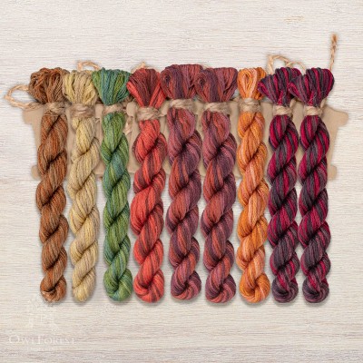 Set of OwlForest Hand-Dyed Threads for the “Tree of Knowledge” Chart (DMC)