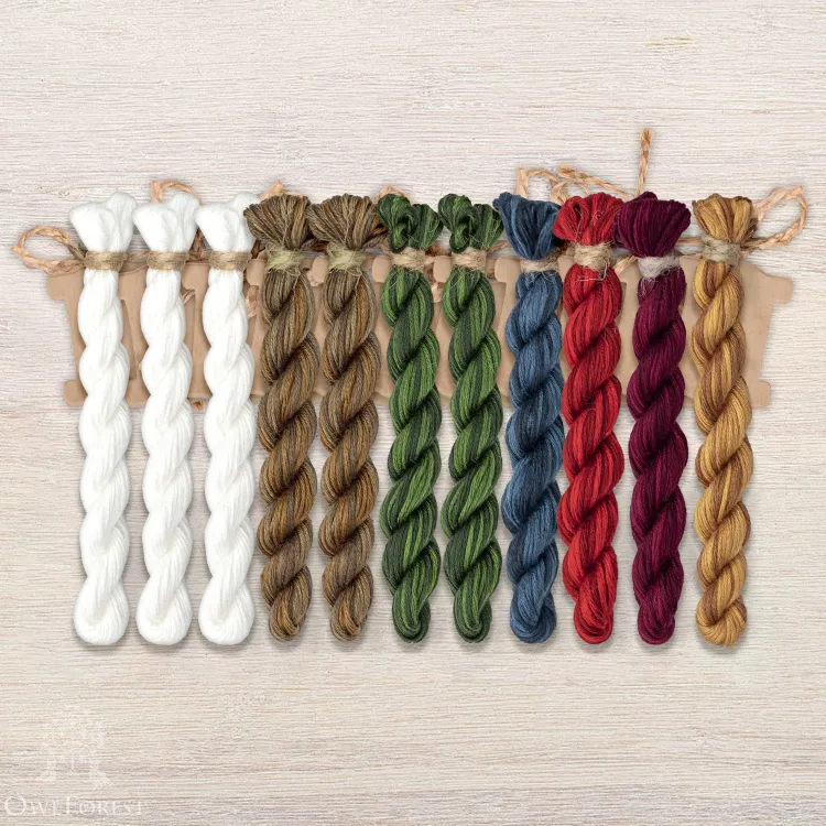 Набор ниток OwlForest для схемы «В лесу родилась ёлочка» (ПНК)